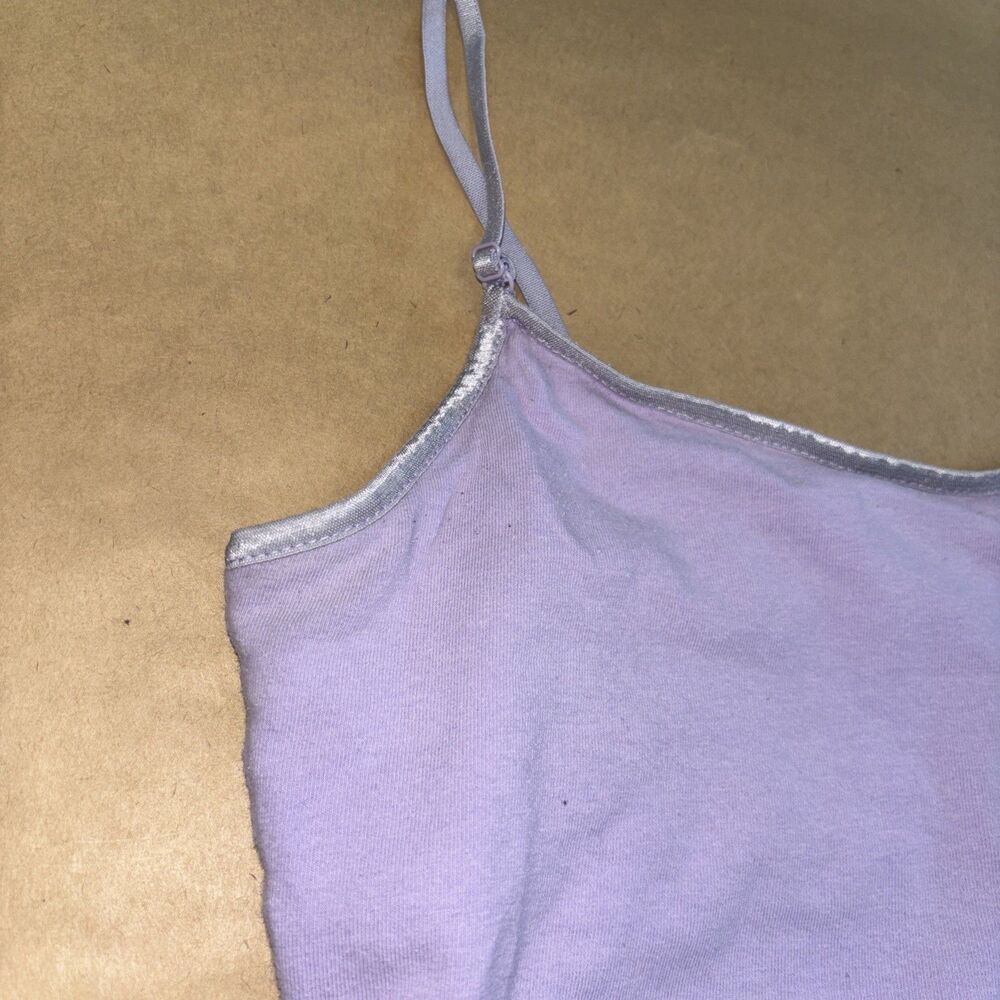 Women’s Ambiance Apparel Size Large Lavender Purple Camisole With Shelf Bra - Picture 2 of 7